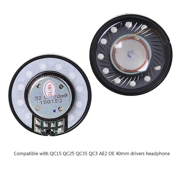 40mm udskiftningshøjttalere til Bose Qc2 Qc25 Qc35 Qc15 Qc3 Ae2 Studio-hovedtelefoner