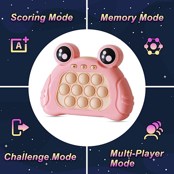 Elektroninen valaistu Pop Quick Push -pelikonsoli Fidget -lelut Poppet Sensory Toy Push Pop Bubble Toy Stress Relief Puzzle -peli lapselle Pink