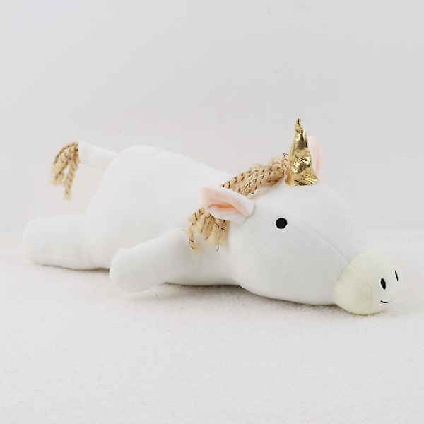 Dinosaur Vektet Ned Bomull Dinosaur Søt Triceratops Plysjleke 38cm White Unicorn