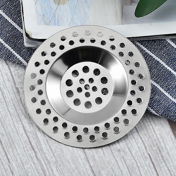 Avloppshårssamlare i rostfritt stål, köksavloppssil, dusch, badrum, avloppshål, hårsamlare, avloppsfilter (4 st, silver)