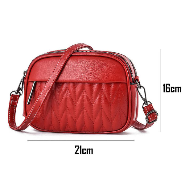 Täysin sopiva Messenger Bag Yksinkertainen pehmeä nahkainen pieni laukku korealainen pehmeä nahkainen matkapuhelinlaukku red
