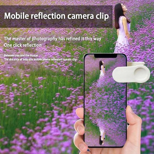 Smartphone Kamera Spejl Refleksion Clip Telefon Reflektion White