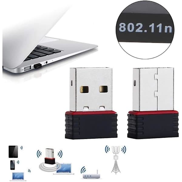 Rt5370 Raspberry Pi Wifi-adapter med Soft AP-funksjon, Plug and Play for Windows 10, Raspberry Pi Mag250 254 322 Kali Linux Ubuntu Mate, Ub