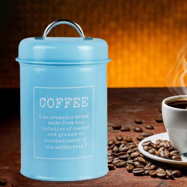 Kaffekrukke Slikkrukke Chokoladekrukke Tørfoder Lufttæt Låg 1,2l Snacks Slik Organizer Køkkenbeholder Til Skabshylde Blå Blue