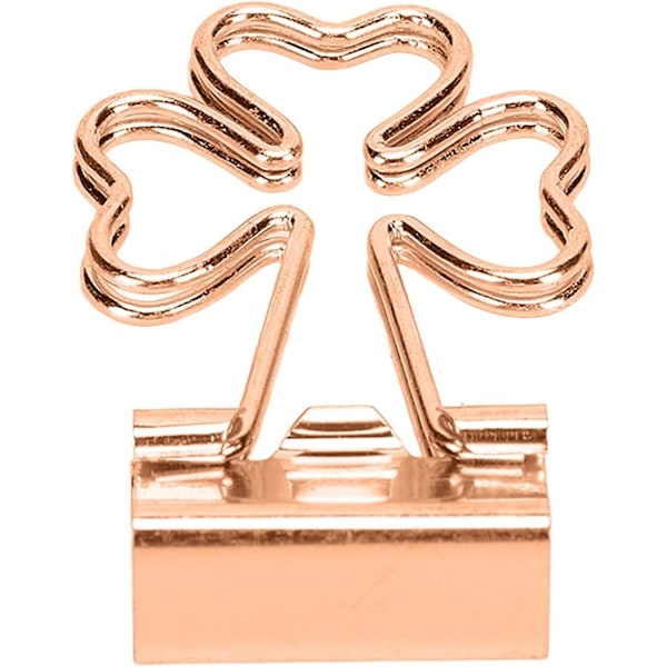 100 st blomformade klämmor, pappersklämmor, plana pappersklämmor för barn, kontorsmaterial, pyssel, scrapbooking, dokument, anteckningssortering Rose Gold