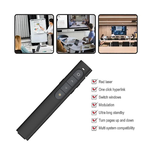 2,4 GHz USB trådløs PowerPoint fjernkontroll presentasjonspeker fjernkontroll smart