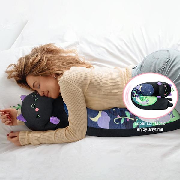 Mewaii pitkä kissa pehmolelu Kawaii vartalotyyny Pehmeä mukava ihoystävällinen pehmolelu aikuisille lapsille pojille ja tytöille 50cm Black