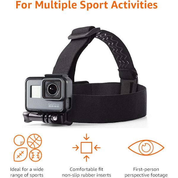 Hovedrem til GoPro-kamera, sort