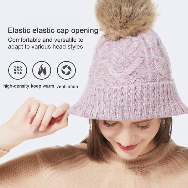 Mössa för kvinnor män vintermössa damer Cuffed Beanies Cap varm mössor röd Lilac