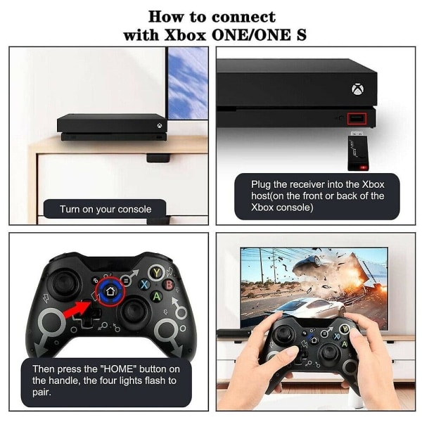 Trådløs controller til Xbox One og Microsoft Windows 10 8 Bluetooth Gamepad til Xbox One/ps3/pc - Lacquer Blue