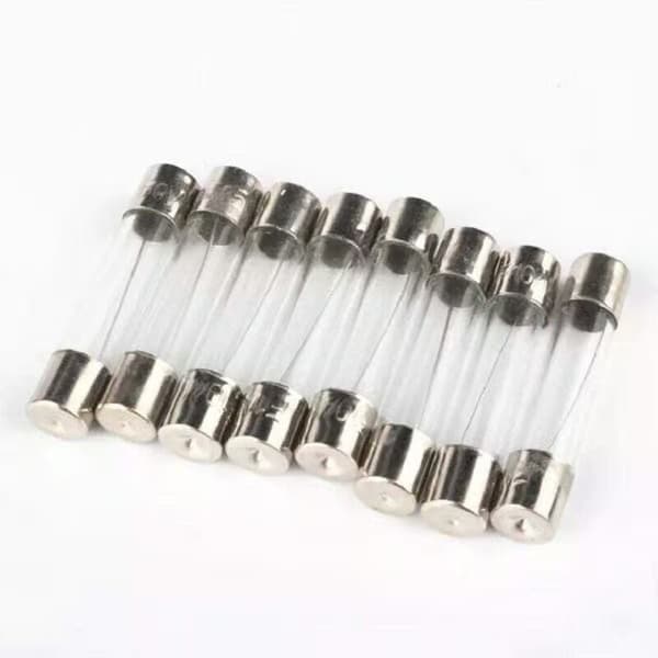 AIMOONSA Förpackning med 100 glasäkringar 5x20 mm — 10 märkströmmar 0.2A–20A, snabb, 250V