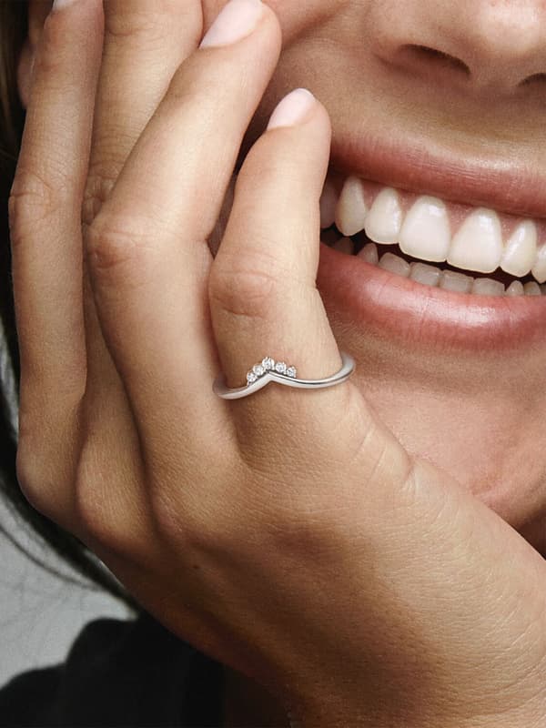 Pandora - Tiara Wishbone Ring - Sterling silver Circumference: 56mm