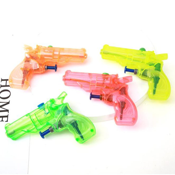 Liten vattenpistol i plast, transparent, leksakspistol för barn, minivattenspruta, sommarvattenleksak för stranden - Revolver model