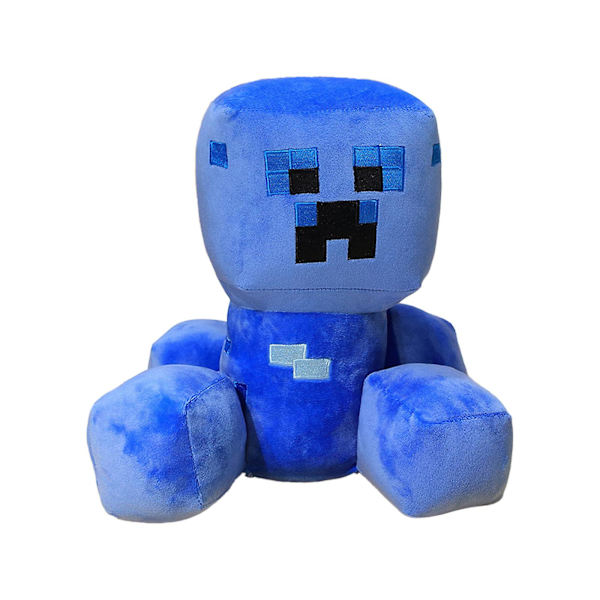 Minecraft Creeper Plyschleksaker runt spelet 15cm blue