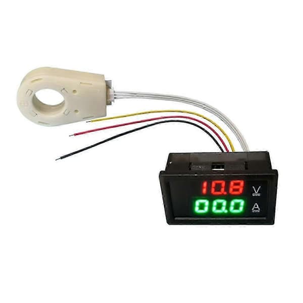 Hall Amperemeter Voltmeter DC 0-300V 50A Batteriovervåker LED Digital Strømspenningsmåler 12V 24V 36V