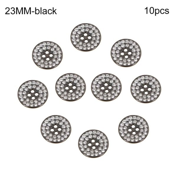 Metall Rhinestone Buttons Skjorte Buttons black 23MM10pcs-10pcs