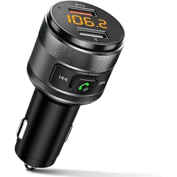 Bluetooth 5.0 FM-lähetin autoon, 3.0 langaton Bluetooth FM-radion sovitin musiikkisoitin FM