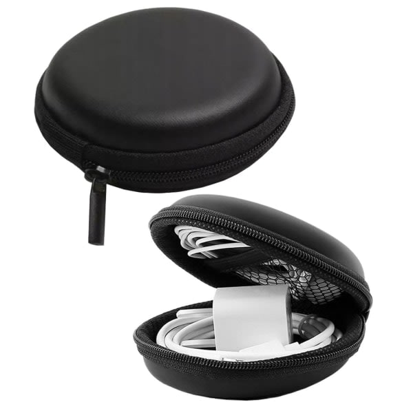 2-pak Hårdt Etui Hårdt Etui til Headset/Air_sPods osv. Sort