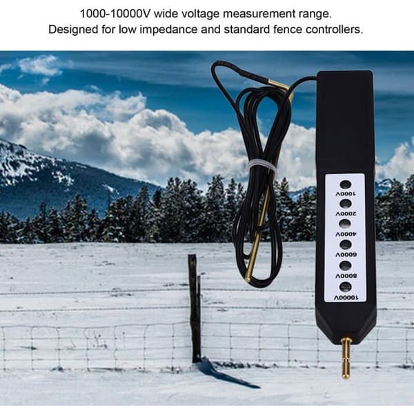Elektrisk gjerdetester Voltmeter 1000 til 10000V for gjerdeenergigiver, strømtestverktøy