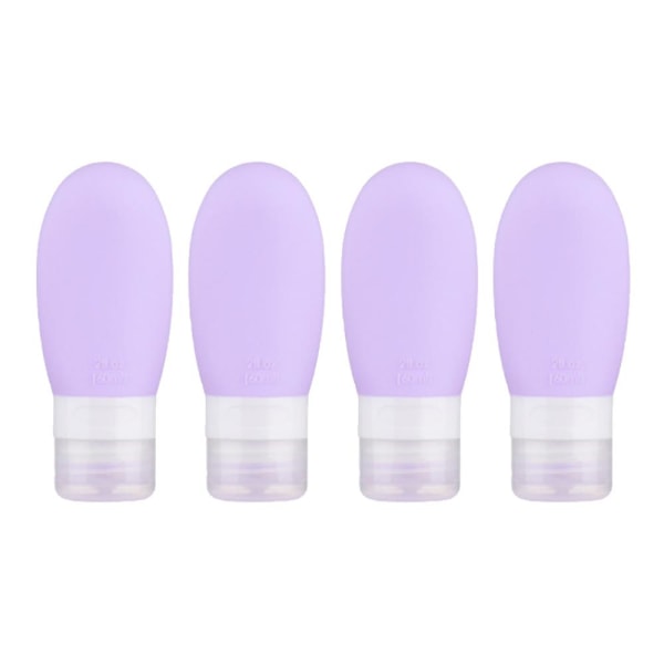 4 stk silikagel sub-flasker, bærbare kosmetiske sub-flasker 60ml purple