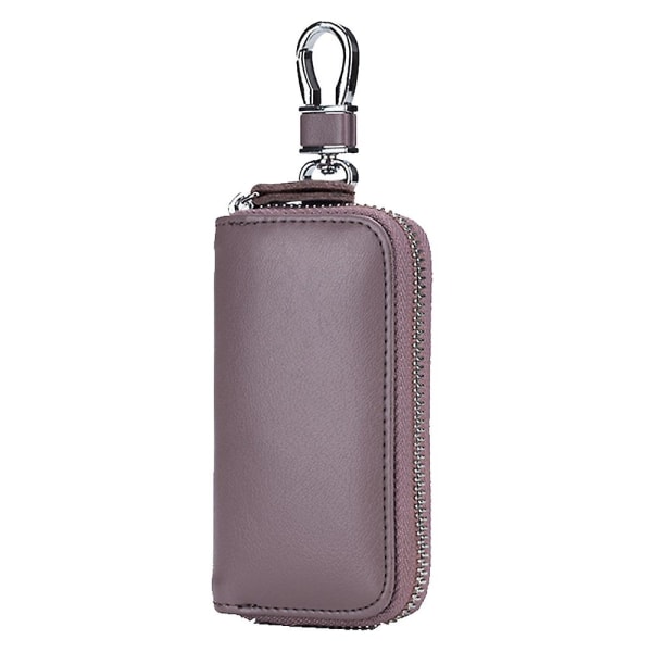 Læder nøgletaske til mænd med lynlås Taro Purple
