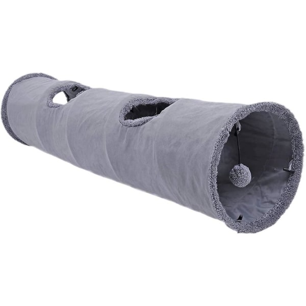 Kasaan taittuva kissatunneli, kissan lelutunneli, kestävä mokkanahkainen piilopaikka lemmikkieläimille, rypytystunneli, S (d-4) 30CM*130CM
