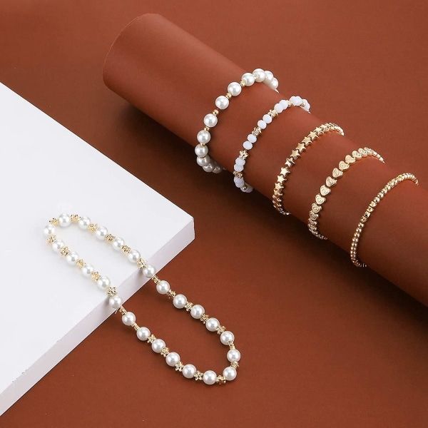 1200 stykker avstandsperler sett for armbånd ørepynt halskjede smykker å lage (6 forskjellige former)