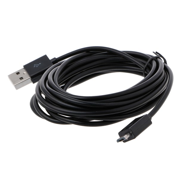 283cm/9.28ft Micro USB-strömkabel för PS4-kontroller Laddningskabel Linje Micro USB Laddningskabel Svart Svart