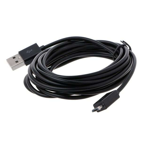 283cm/9.28ft Micro USB-strømkabel for PS4-kontrollerlading Kabel Linje Micro USB-ladekabel Svart Svart