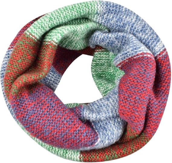 Kvinnors färgglada halsduk Vinter stickad loop infinity halsduk varm wrap krage (A)