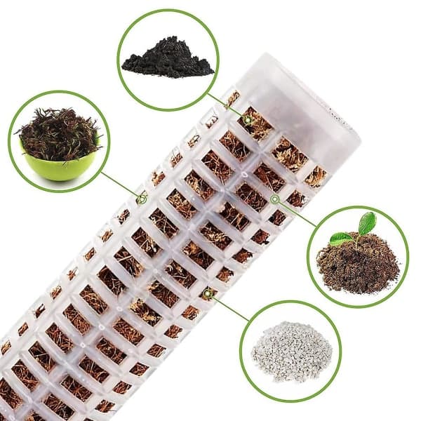 6 st Plast Moss Pole 15 tum Transparent Moss Mesh Pole Liten Moss Pole Stake För Växter Monstera