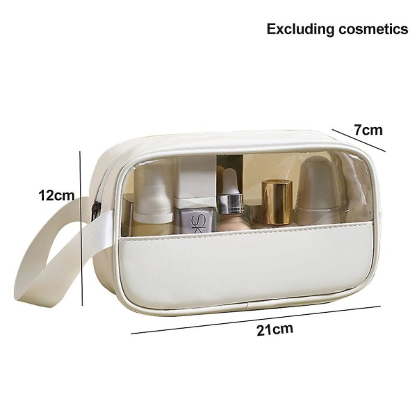 Small Stitching Transparent Cosmetic Bag Pvc Bath Cosmetic Bag Pu Waterproof Large Capacity