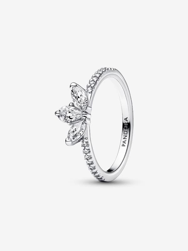 Pandora - Sparkling Herbarium Cluster Ring - Sterling silver Circumference: 52mm