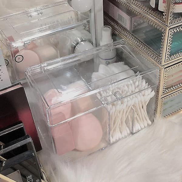 D Akryl Pads Izer Makeup Stora Box För Swab/ Blender Izers