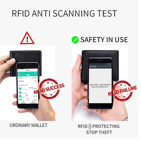 Italiensk læderpung til mænd med dobbelt foldet clamshell kan rumme møntsektion sort red