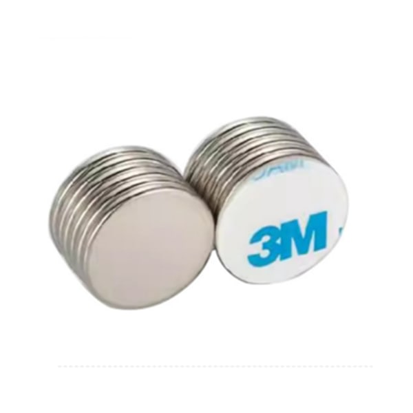 INF 10-pack super strong neodymium magnets with self-adhesive back Silver 20 x 2 mm