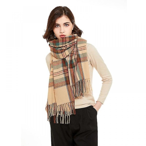 Cashmere tørklæde til kvinder, efterår og vinter, klassisk varmt sjal, nyt Red plaid