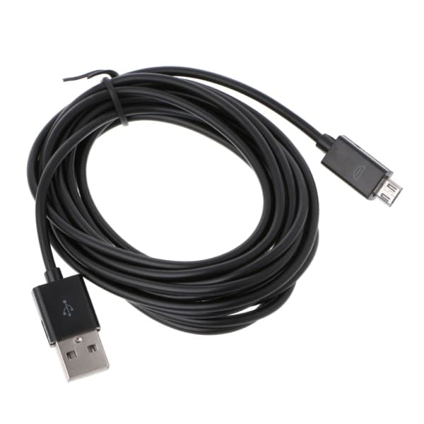 283cm/9.28ft Micro USB -virtakaapeli PS4-ohjaimen latauskaapelilinja Micro USB -latauskaapeli Musta Musta
