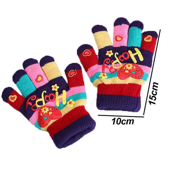 Barnehansker for jenter/gutter Unisex varme myke vinterhansker style 4
