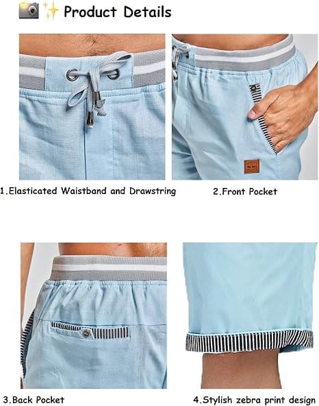 Herre Sommer Casual Shorts Bomuld med Elastisk Talje