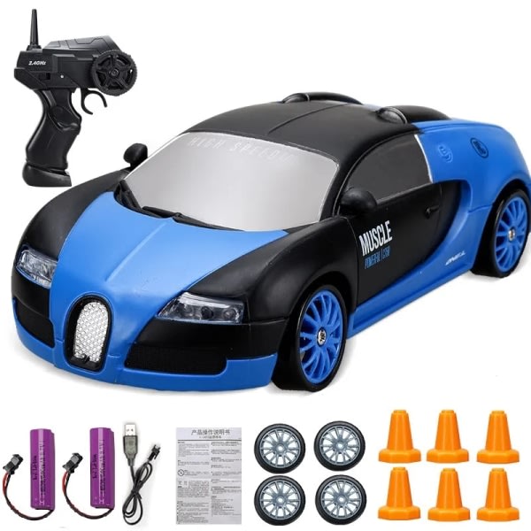 2.4G Drift Rc Bil 4WD RC Drift Bil Leke Fjernkontroll GTR Modell AE86 Kjøretøy Bil RC Racing Bil Leke for Barn Julegaver 04-2B