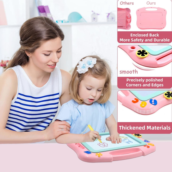 Ritbräda Magic brädor för barn, färgglad raderbar ritbräda pedagogisk leksak (rosa)