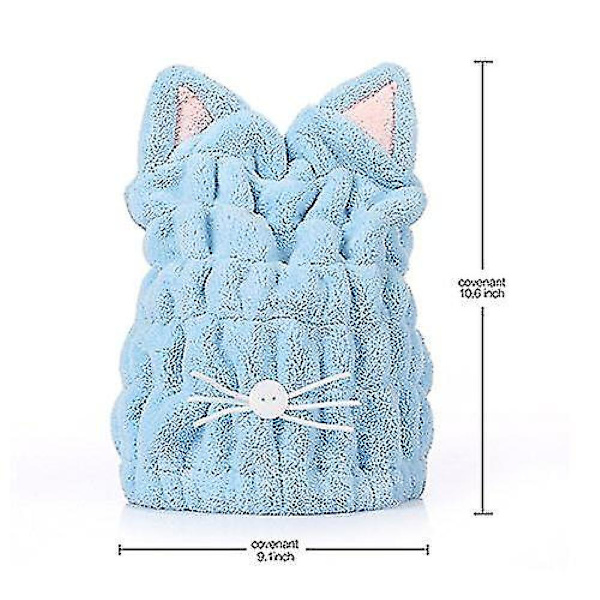 Mikrofiber badehåndklæde til børn, hårhåndklæde, hue, hurtigtørrende håndklæde, hue, sødt badeværktøj, super blødt