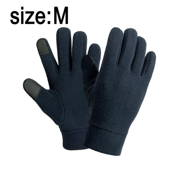Mørkeblå handsker til mænd og kvinder efterårs- og vinterhandsker udendørs termohandsker Mobiltelefon Touchscreen-handsker M