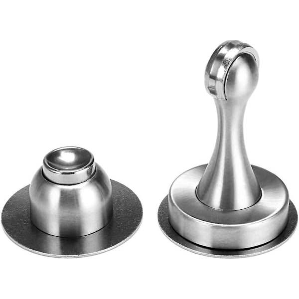 Ruostumattomasta teräksestä valmistettu magneettinen ovenpysäytinpidike, itseliimautuva/piilotetut ruuvit, lattia- tai seinäkiinnitys - Vahva magneettisuunnittelu (1 kpl, hopea)
