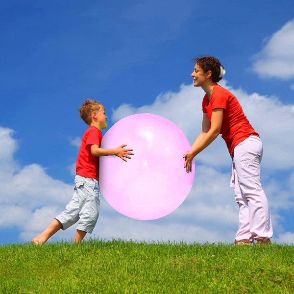 Bubbelboll leksak för vuxna barn, uppblåsbar vattenboll kul sommar strand trädgård boll mjuk gummiball utomhusspel present 70cm Pink