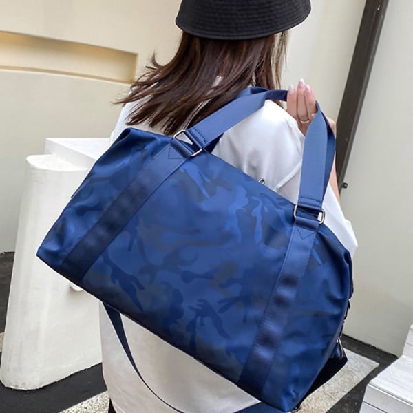 Gym Bag Duffel Bag For Sports Weekender Bag Med Skolommer Reise Duffel Bag blue