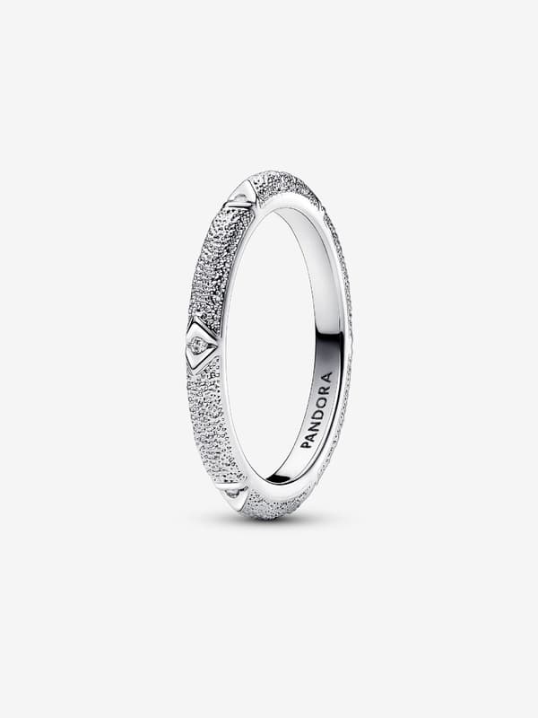 Pandora - Tekstur & Sten Ring - Sterlingsølv Circumference: 56mm