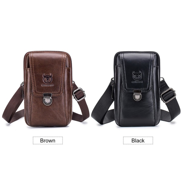 Men Leather Waist Belt Bag Phone Pouch Bag Travel Crossbody Shoulder Bag Pack Purse Wallet