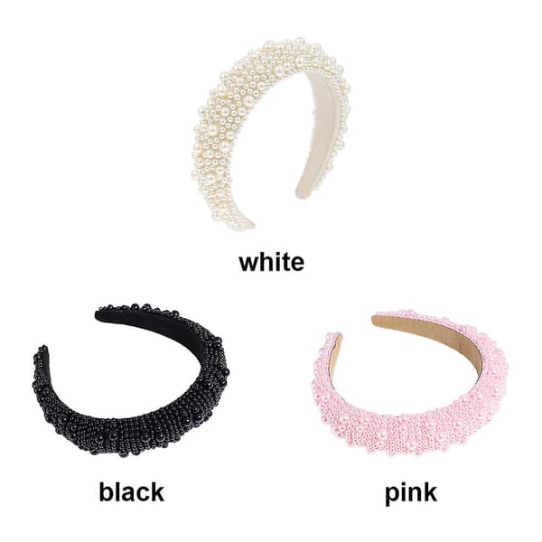Elastisk skinnende krystal glitter kvinder piger elegant sød tyk perle hårbånd